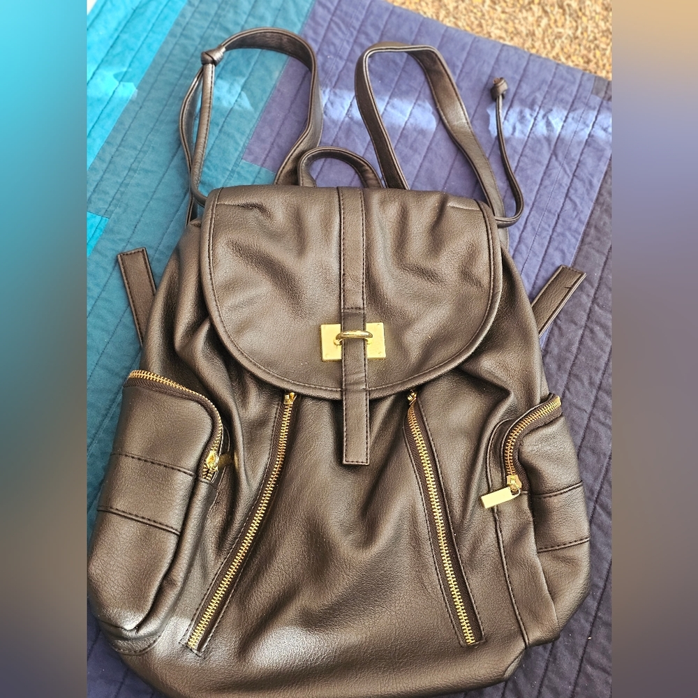 Black backpack purse